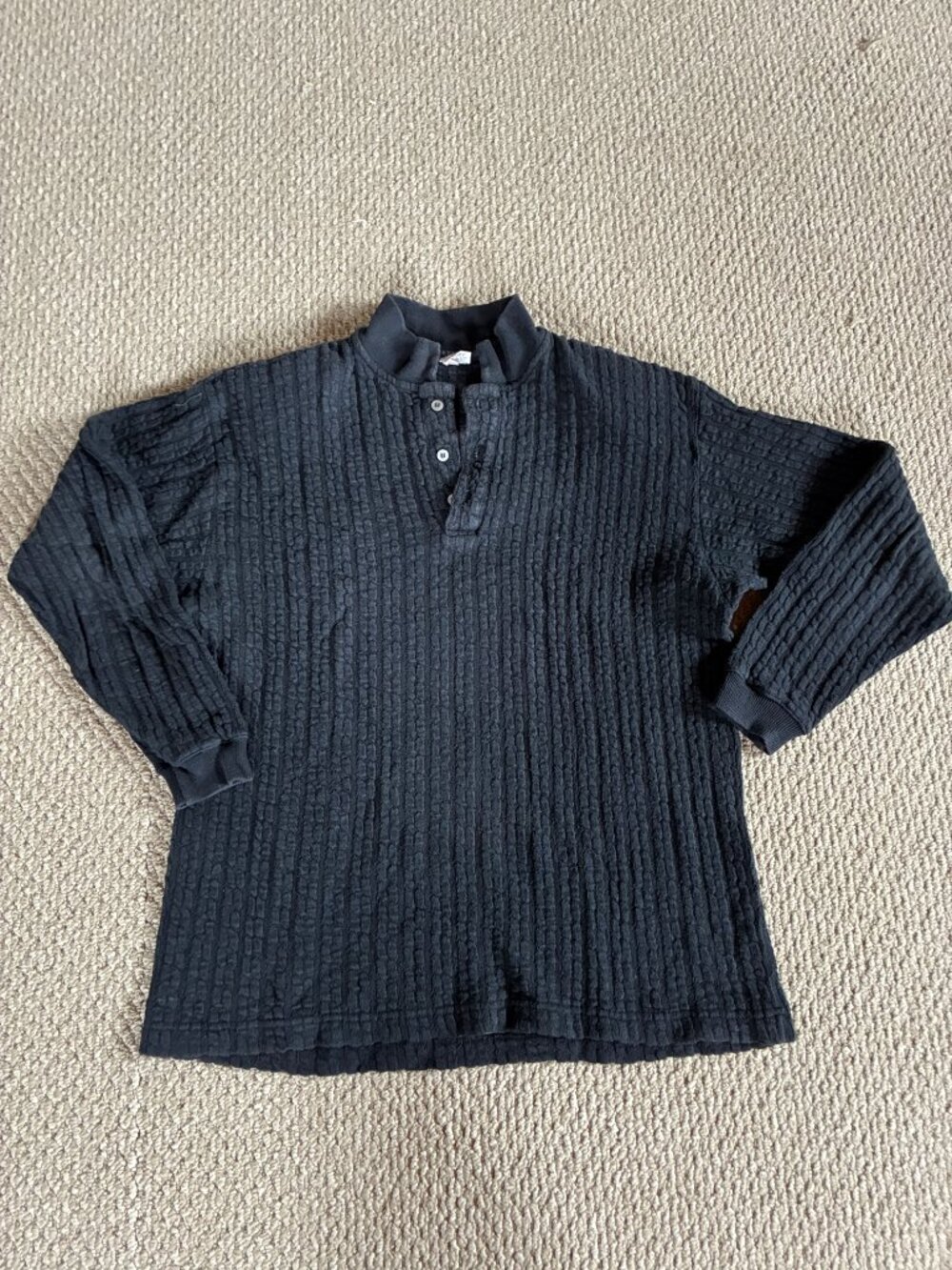 Rare Vintage CP Shades Black Shirt 3/4 Sleeve Knit 100% Cotton San Francisco
